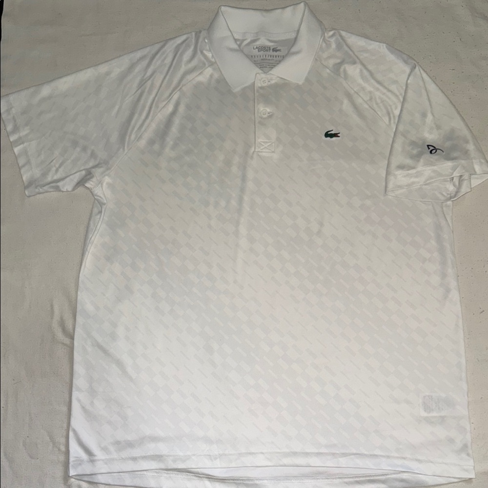 Lacoste White Polo with Green Crocodile Logo